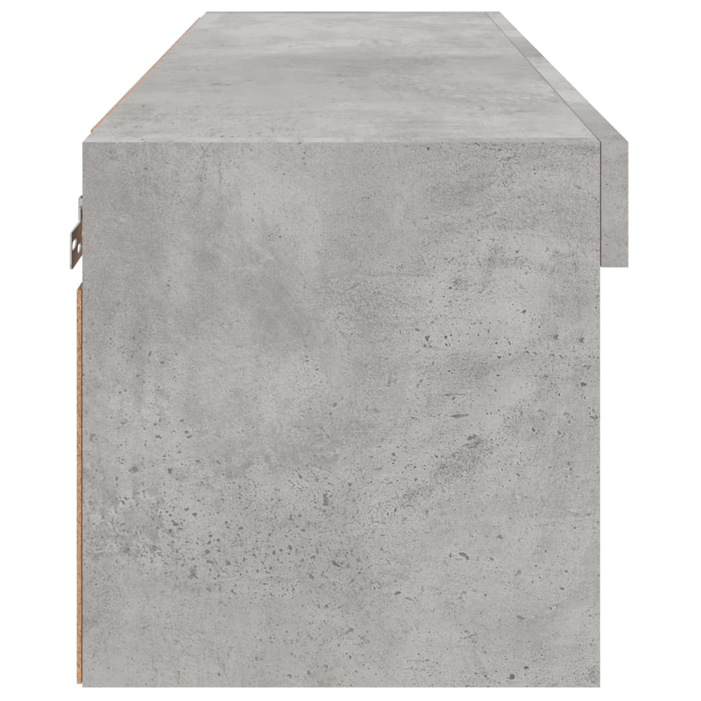 Comodă TV cu lumini LED, gri beton, 80x30x30 cm GartenMobel Dekor