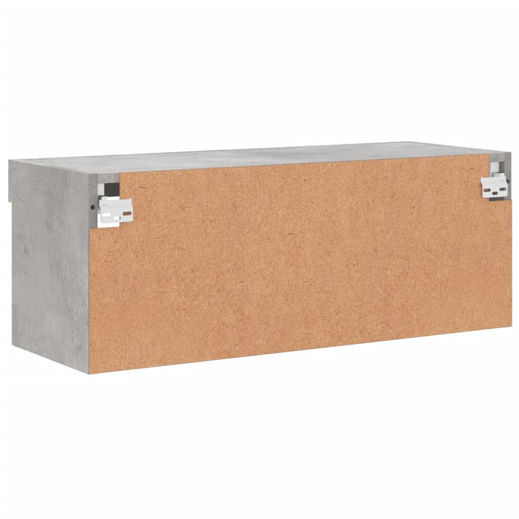 Comodă TV cu lumini LED, gri beton, 80x30x30 cm GartenMobel Dekor