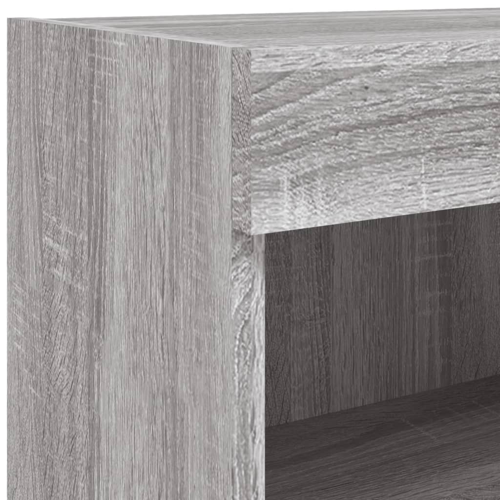 Comodă TV cu lumini LED, gri sonoma, 80x30x30 cm GartenMobel Dekor