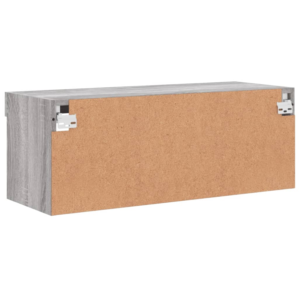 Comodă TV cu lumini LED, gri sonoma, 80x30x30 cm GartenMobel Dekor
