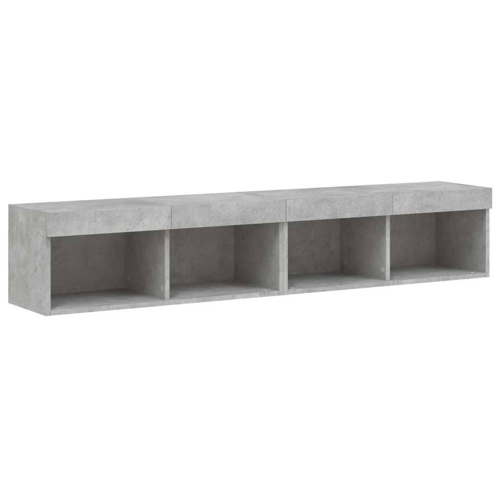 Comode TV cu lumini LED, 2 buc., gri beton, 80x30x30 cm GartenMobel Dekor