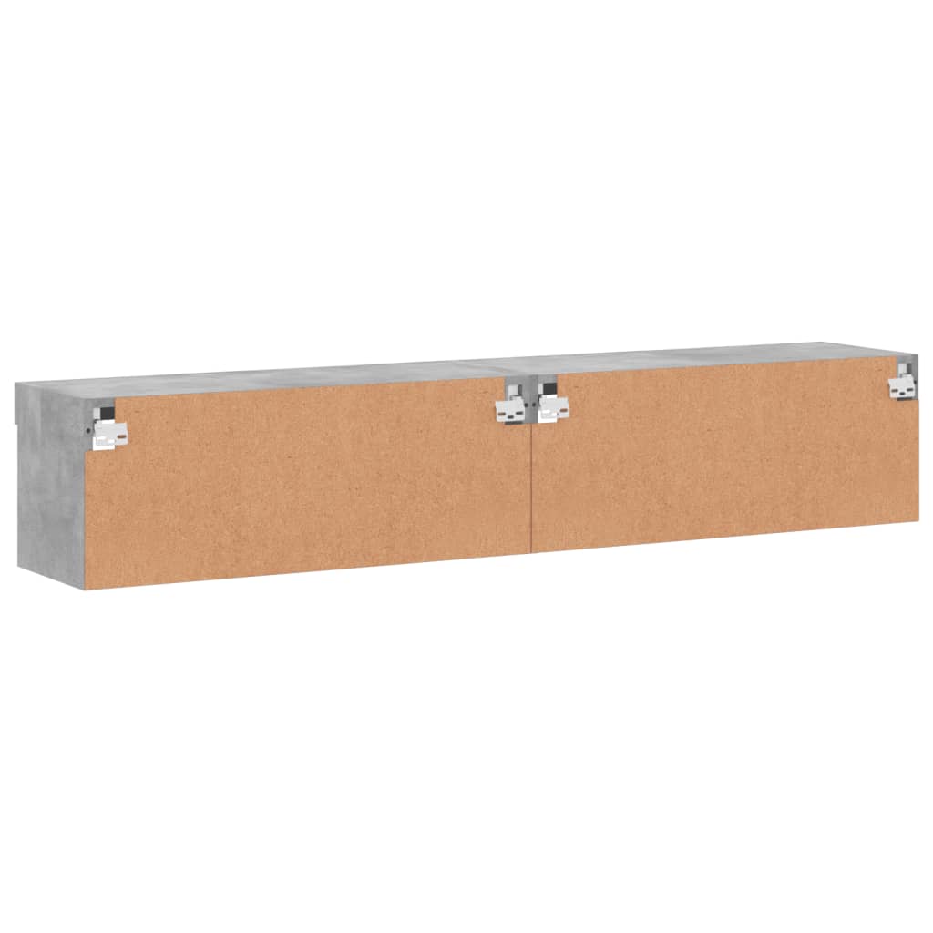 Comode TV cu lumini LED, 2 buc., gri beton, 80x30x30 cm GartenMobel Dekor