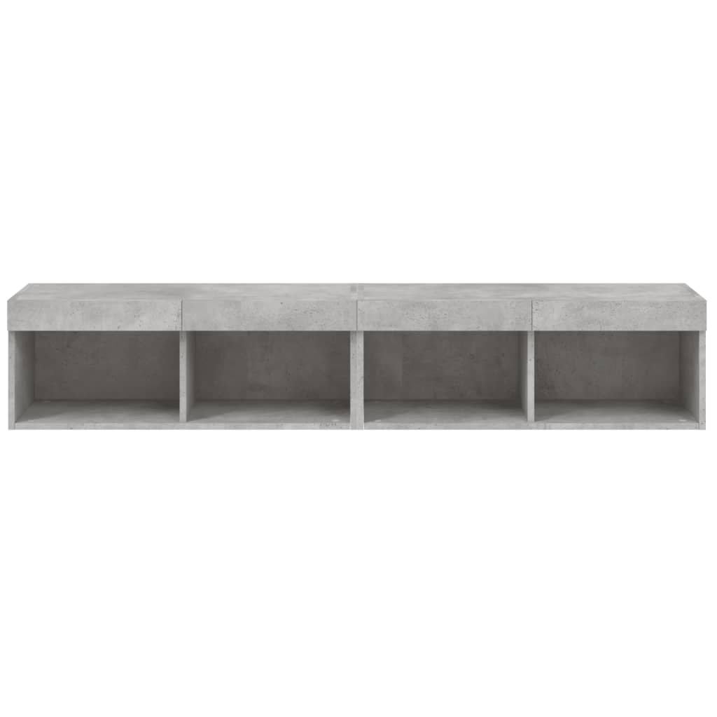 Comode TV cu lumini LED, 2 buc., gri beton, 80x30x30 cm GartenMobel Dekor
