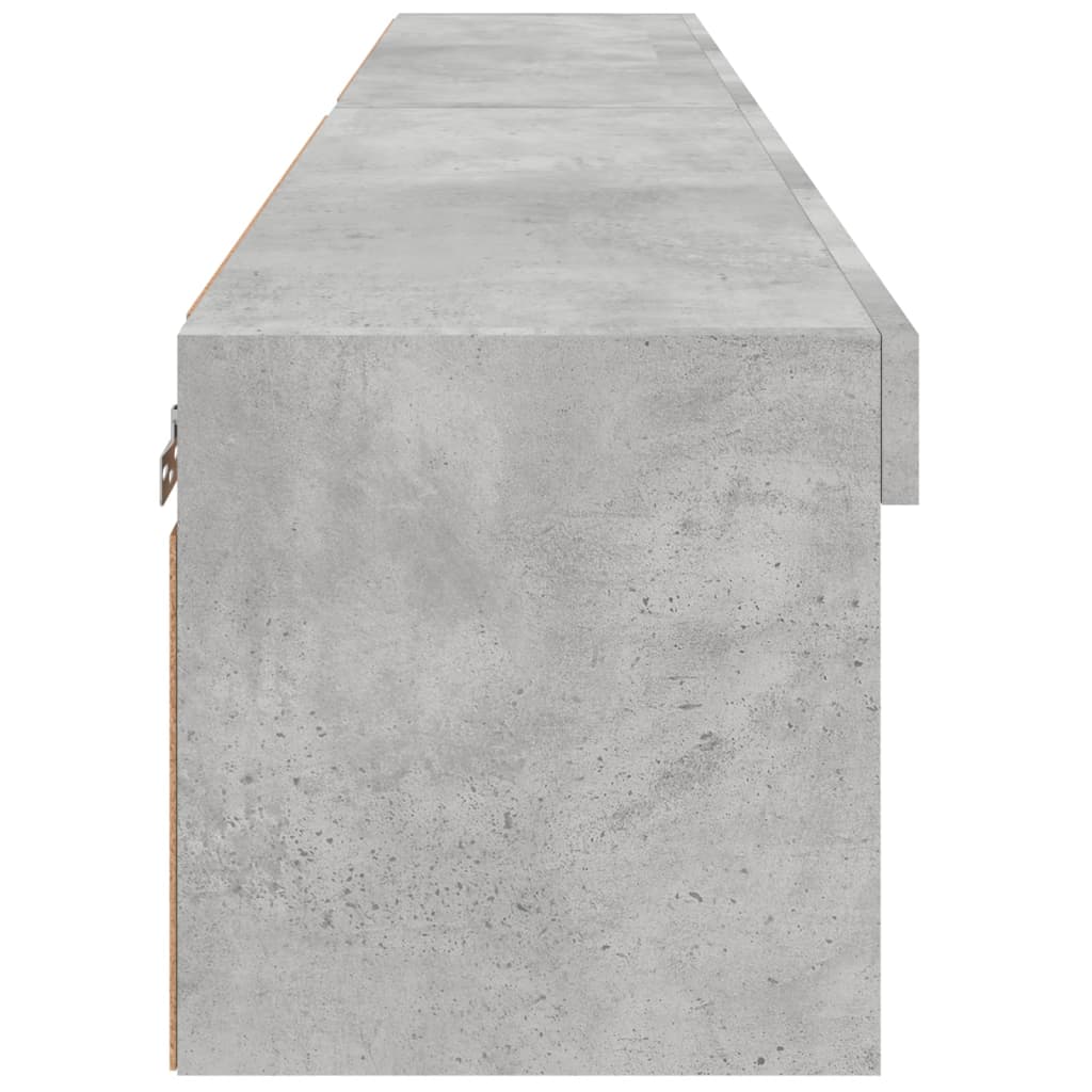 Comode TV cu lumini LED, 2 buc., gri beton, 80x30x30 cm GartenMobel Dekor