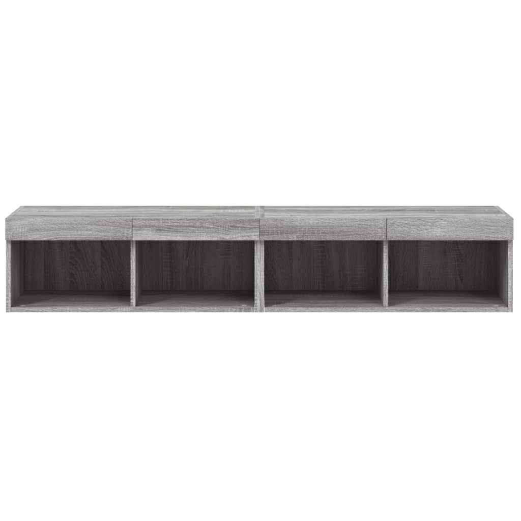 Comode TV cu lumini LED, 2 buc., gri sonoma, 80x30x30 cm GartenMobel Dekor