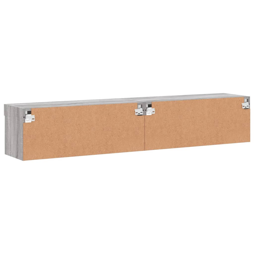 Comode TV cu lumini LED, 2 buc., gri sonoma, 80x30x30 cm GartenMobel Dekor