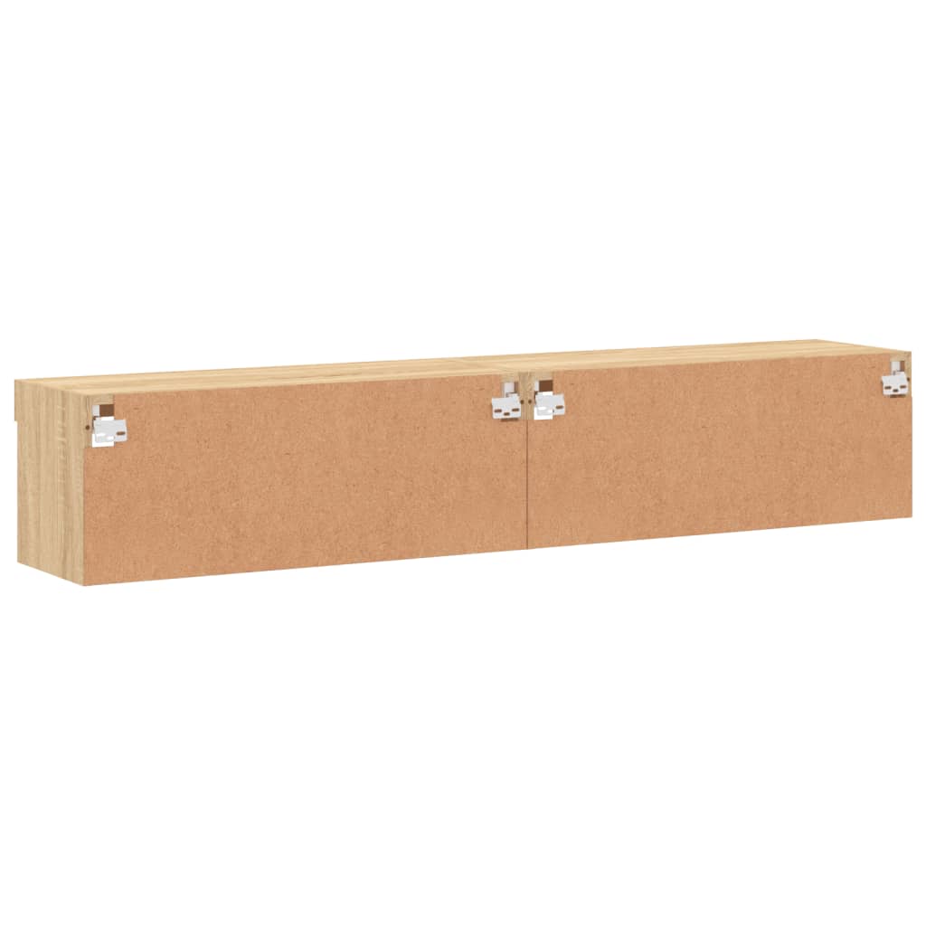 Comode TV cu lumini LED, 2 buc., stejar sonoma, 80x30x30 cm GartenMobel Dekor