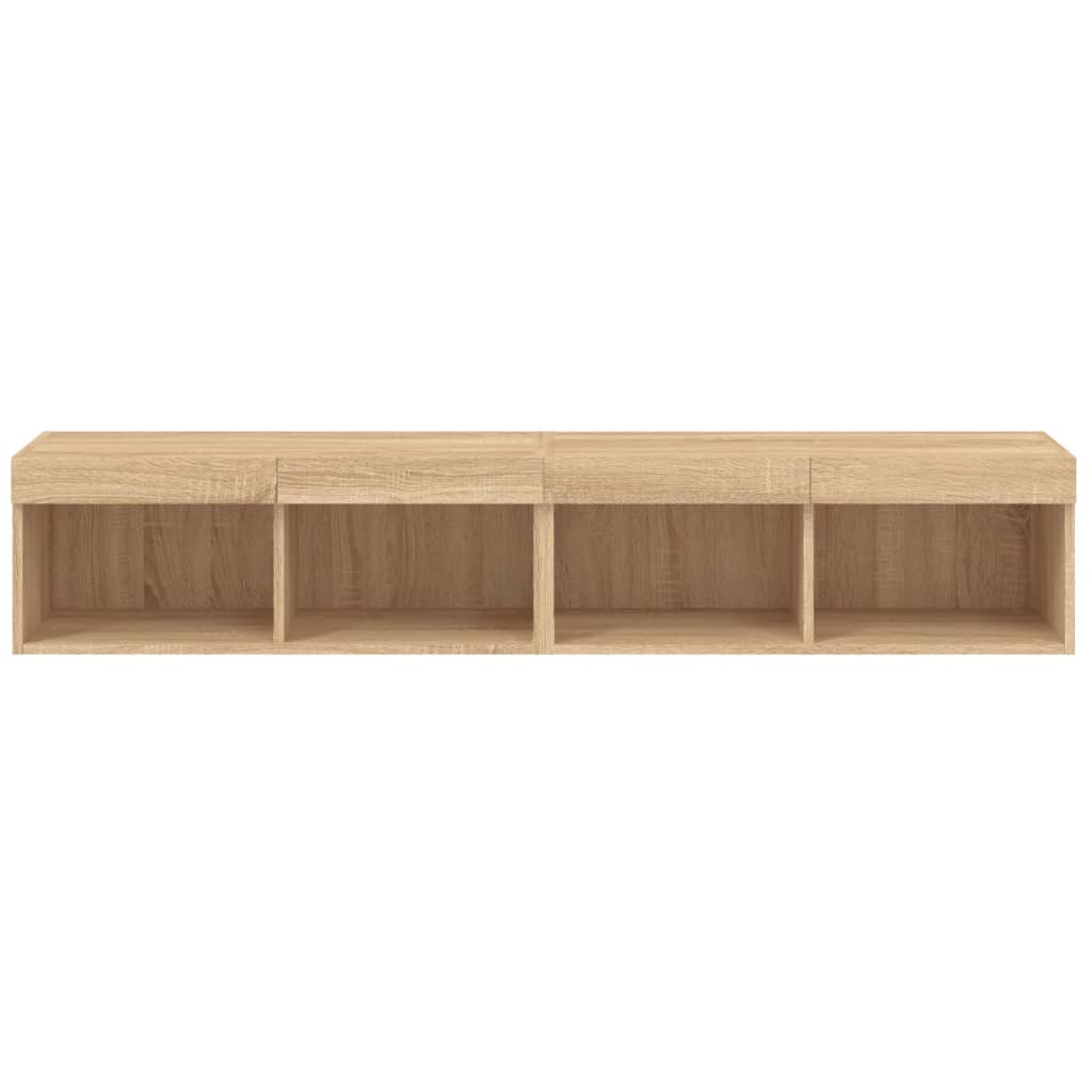 Comode TV cu lumini LED, 2 buc., stejar sonoma, 80x30x30 cm GartenMobel Dekor