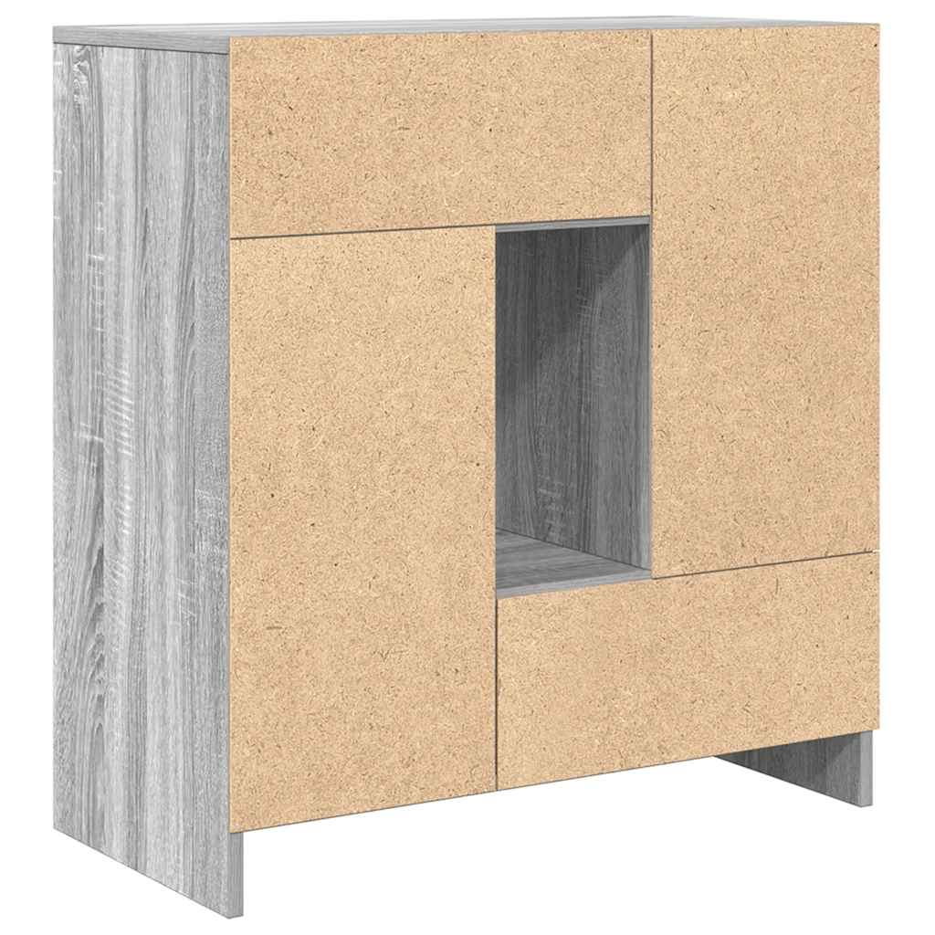 Bufetă cu sertare și uși Gri Sonoma 70,5x34x74,5 cm GartenMobel Dekor