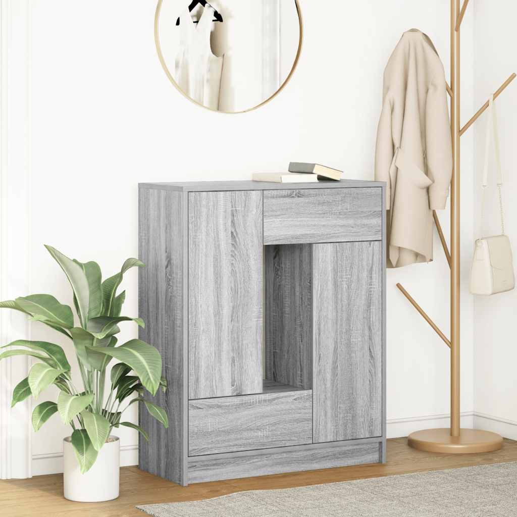 Bufetă cu sertare și uși Gri Sonoma 73x31x90 cm GartenMobel Dekor
