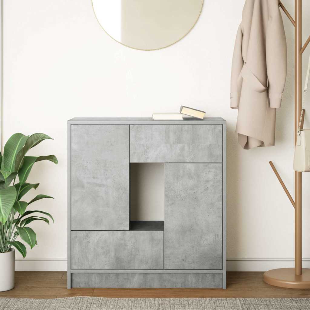 Bufetă cu sertare și uși Gri beton 70,5x34x74,5 cm GartenMobel Dekor