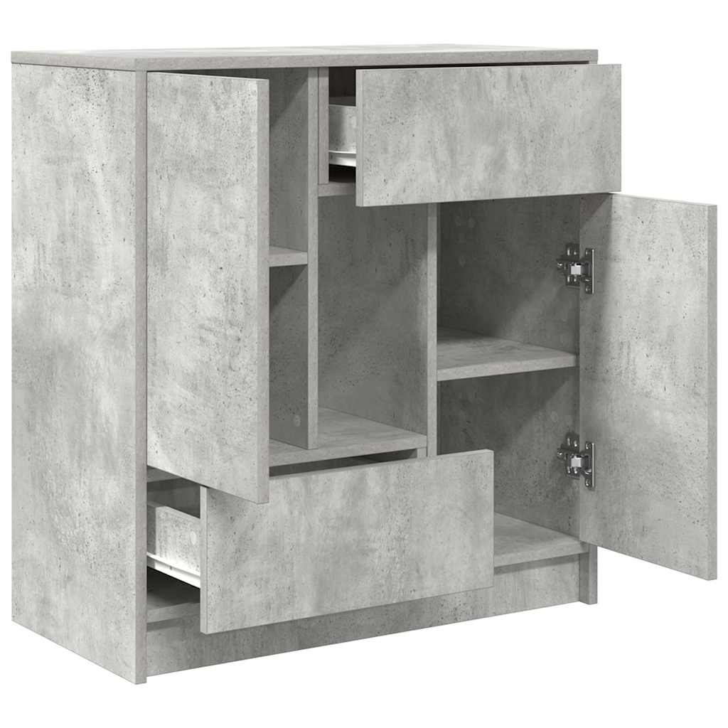 Bufetă cu sertare și uși Gri beton 70,5x34x74,5 cm GartenMobel Dekor