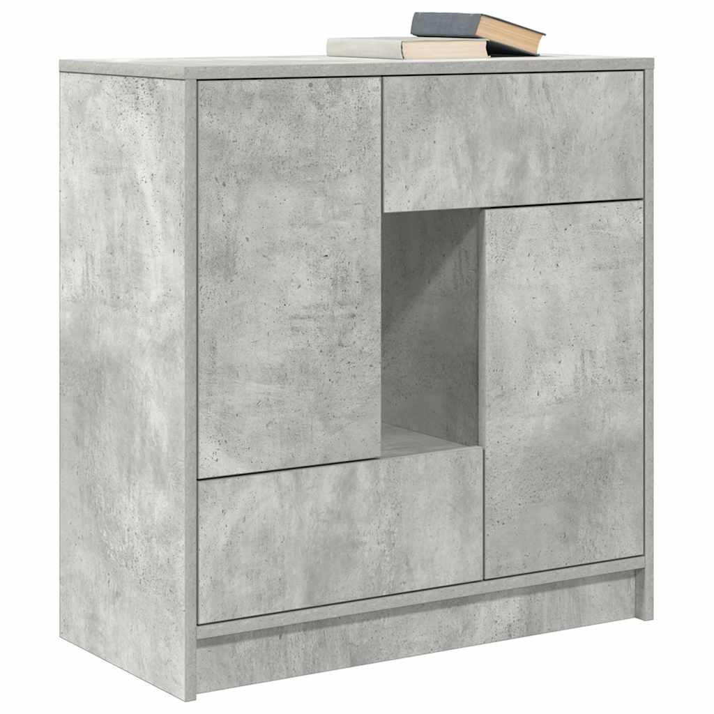 Bufetă cu sertare și uși Gri beton 70,5x34x74,5 cm GartenMobel Dekor
