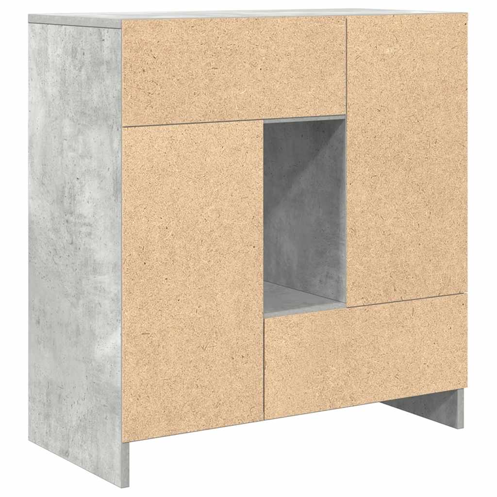 Bufetă cu sertare și uși Gri beton 70,5x34x74,5 cm GartenMobel Dekor