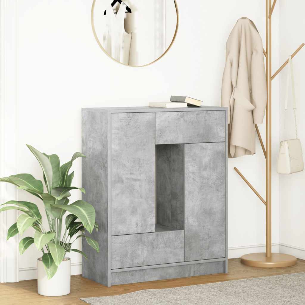 Bufetă cu sertare și uși Gri beton 73x31x90 cm GartenMobel Dekor