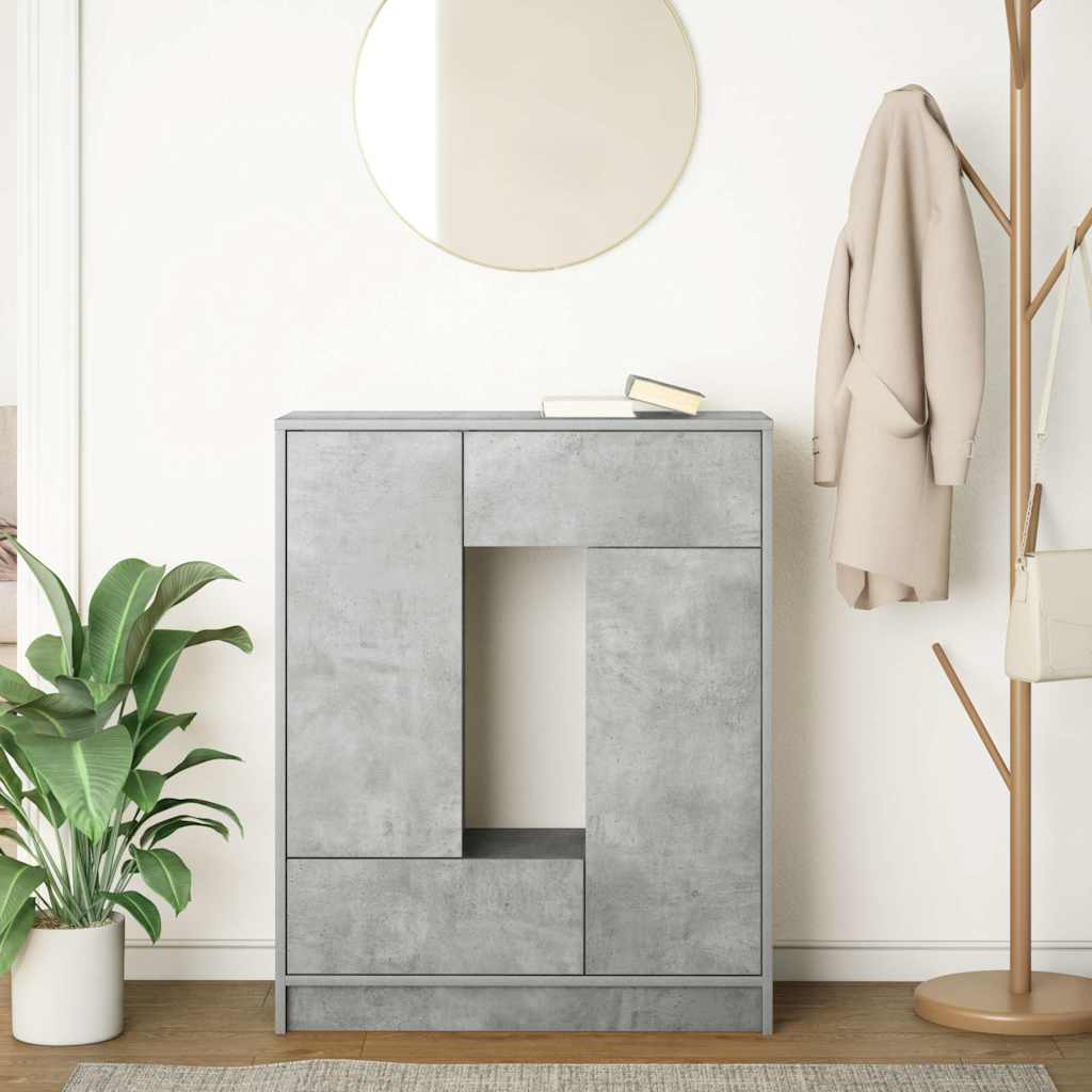 Bufetă cu sertare și uși Gri beton 73x31x90 cm GartenMobel Dekor