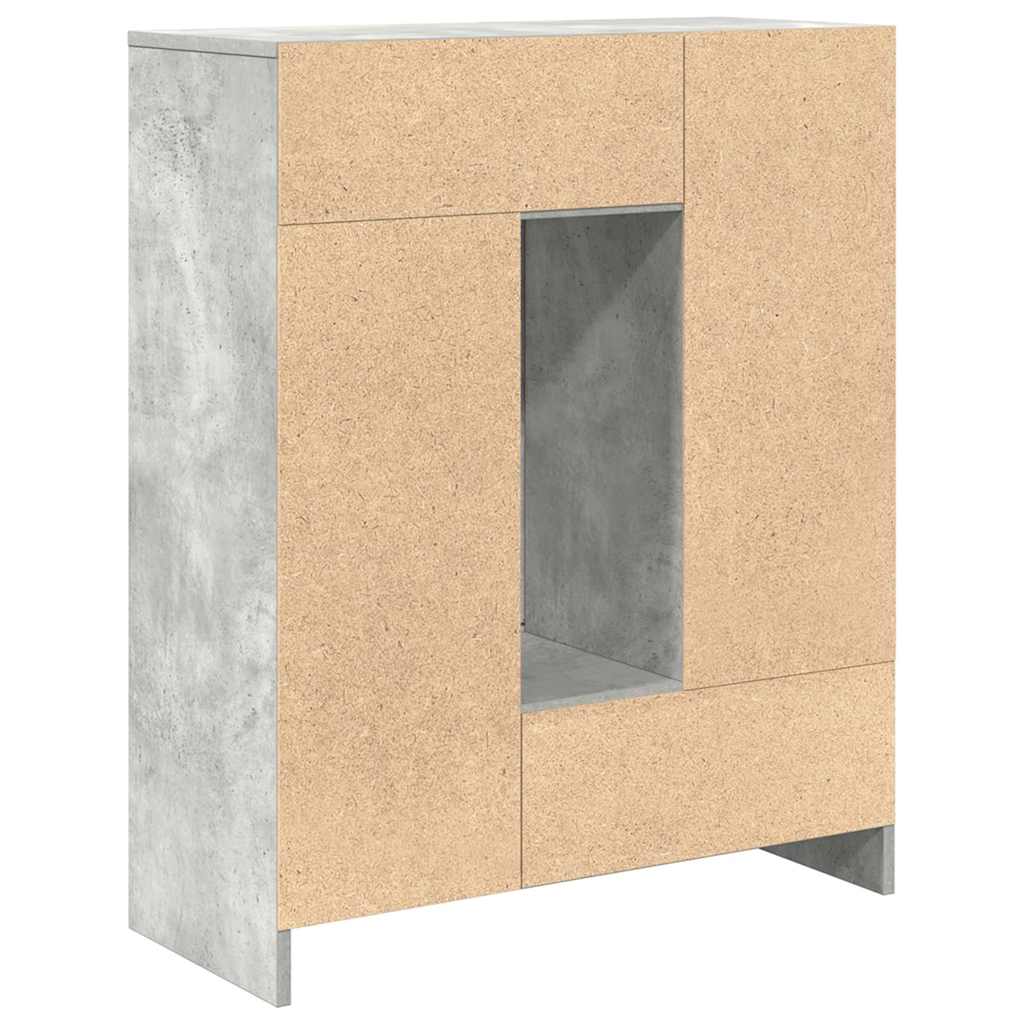 Bufetă cu sertare și uși Gri beton 73x31x90 cm GartenMobel Dekor