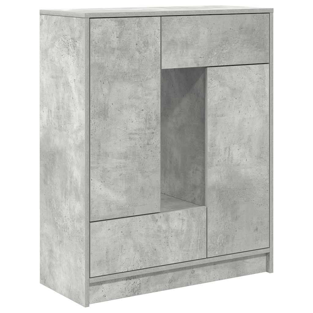 Bufetă cu sertare și uși Gri beton 73x31x90 cm GartenMobel Dekor