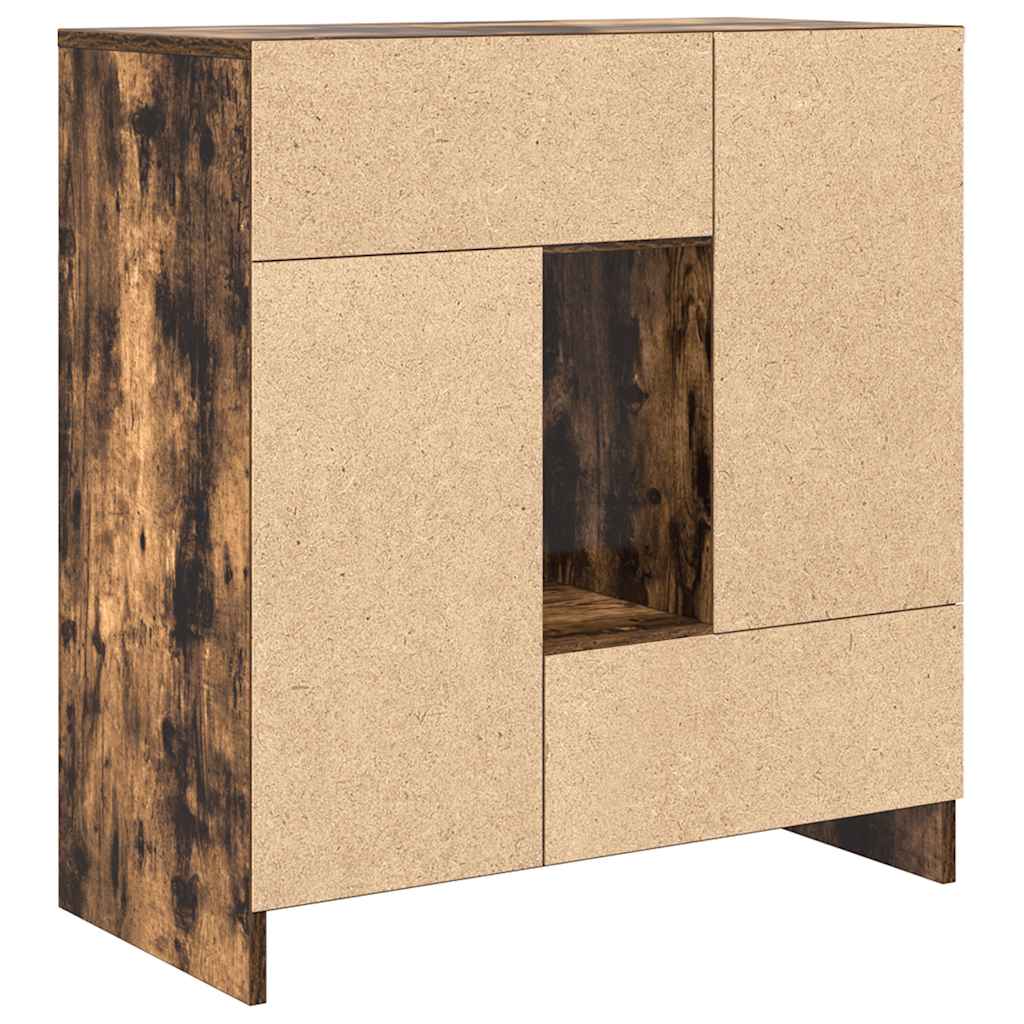 Bufetă cu sertare și uși Stejar afumat 70,5x34x74,5 cm GartenMobel Dekor