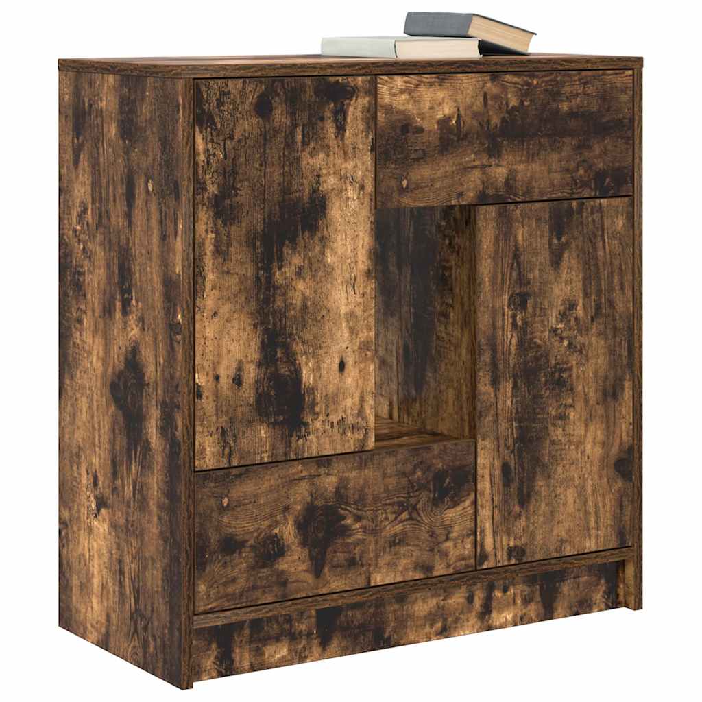 Bufetă cu sertare și uși Stejar afumat 70,5x34x74,5 cm GartenMobel Dekor