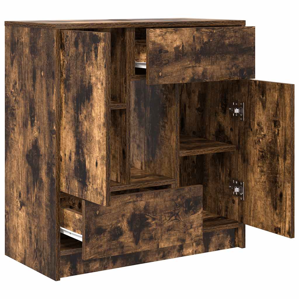Bufetă cu sertare și uși Stejar afumat 70,5x34x74,5 cm GartenMobel Dekor