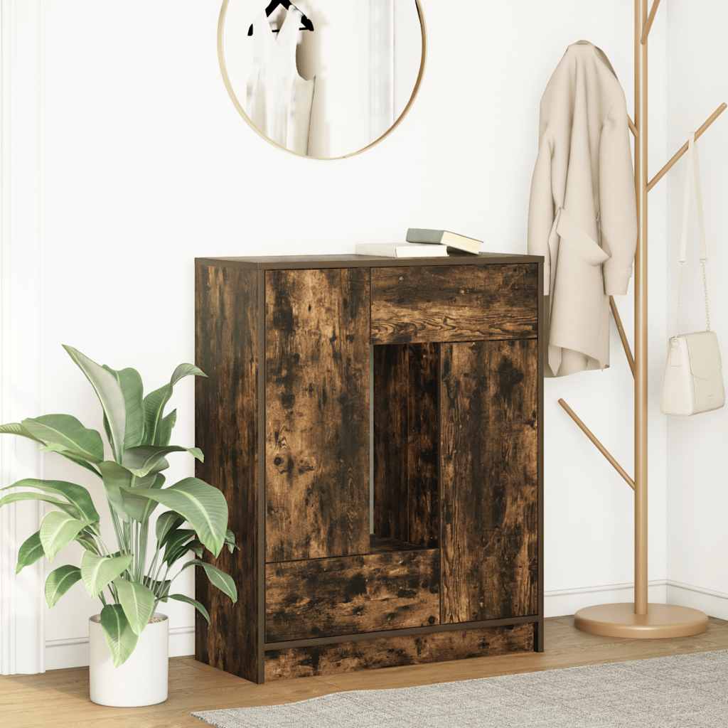 Bufetă cu sertare și uși Stejar afumat 73x31x90 cm GartenMobel Dekor