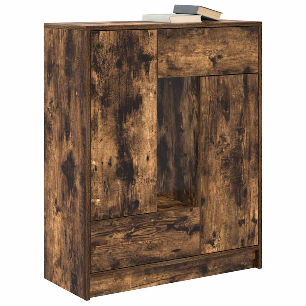 Bufetă cu sertare și uși Stejar afumat 73x31x90 cm GartenMobel Dekor