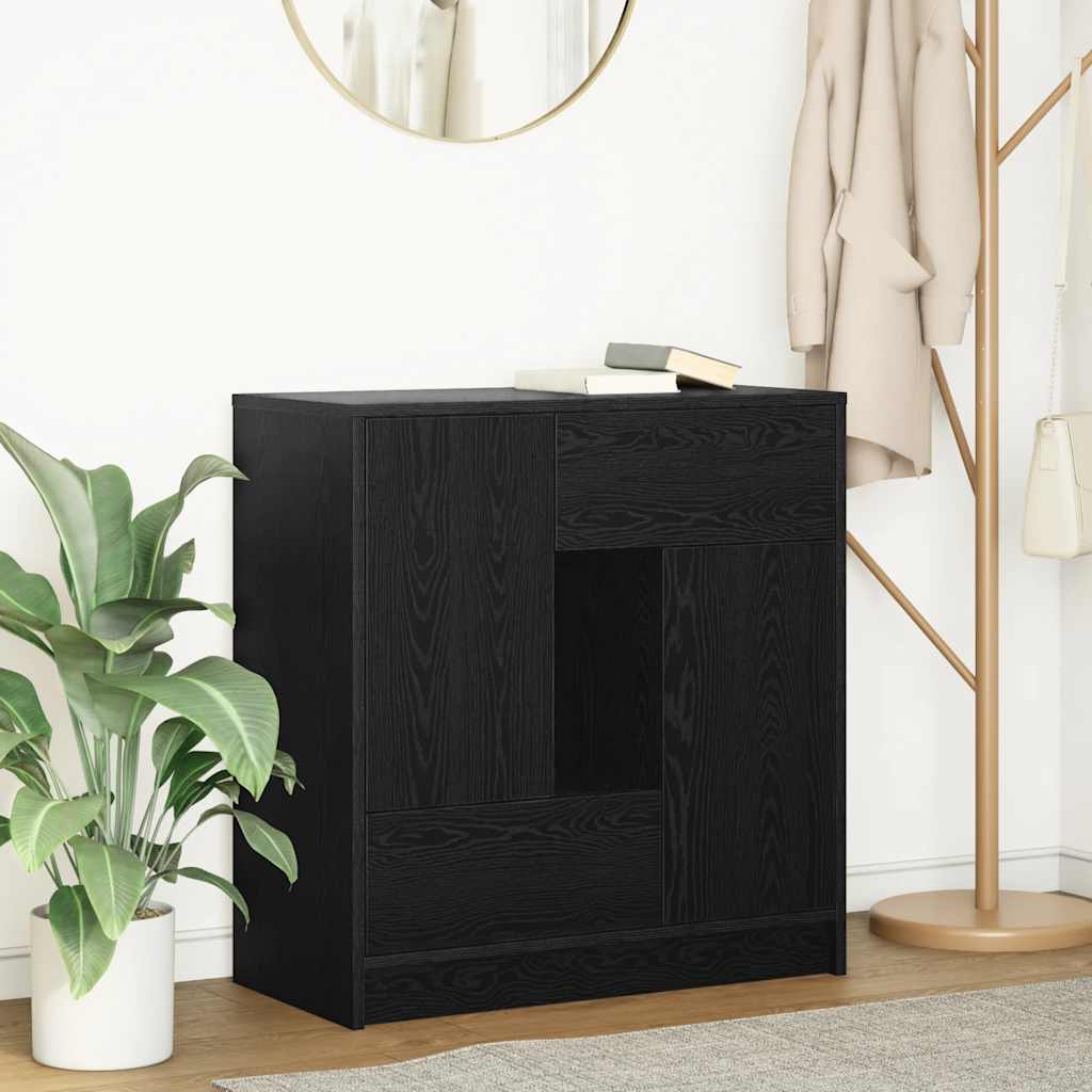 Bufetă cu sertare și uși Stejar negru 70,5x34x74,5 cm GartenMobel Dekor
