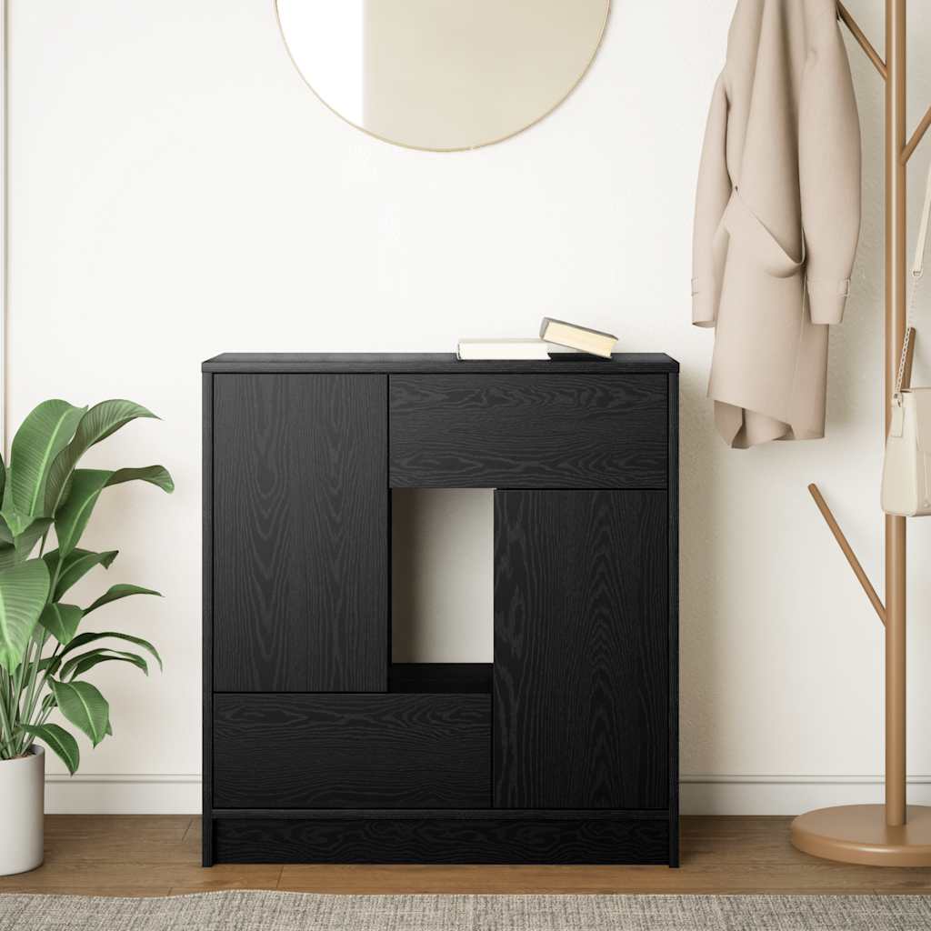 Bufetă cu sertare și uși Stejar negru 70,5x34x74,5 cm GartenMobel Dekor