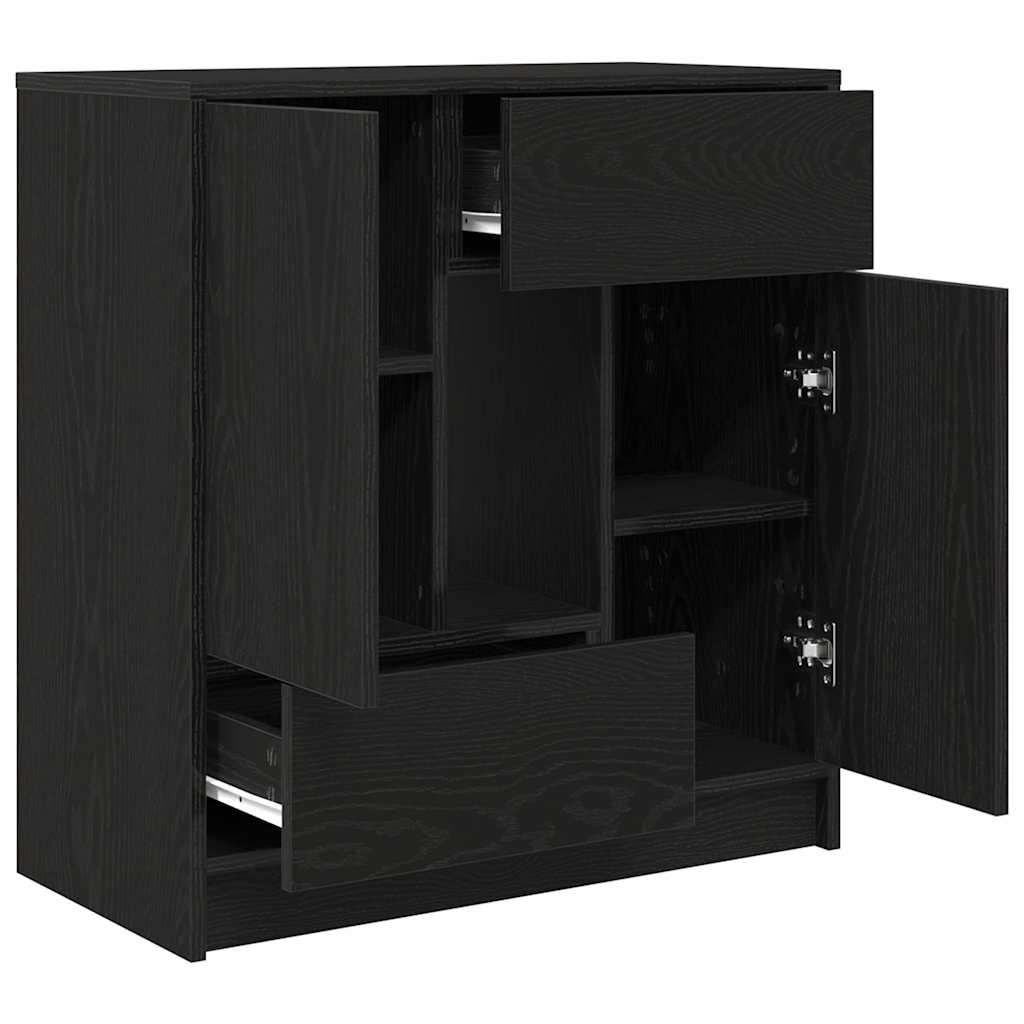 Bufetă cu sertare și uși Stejar negru 70,5x34x74,5 cm GartenMobel Dekor