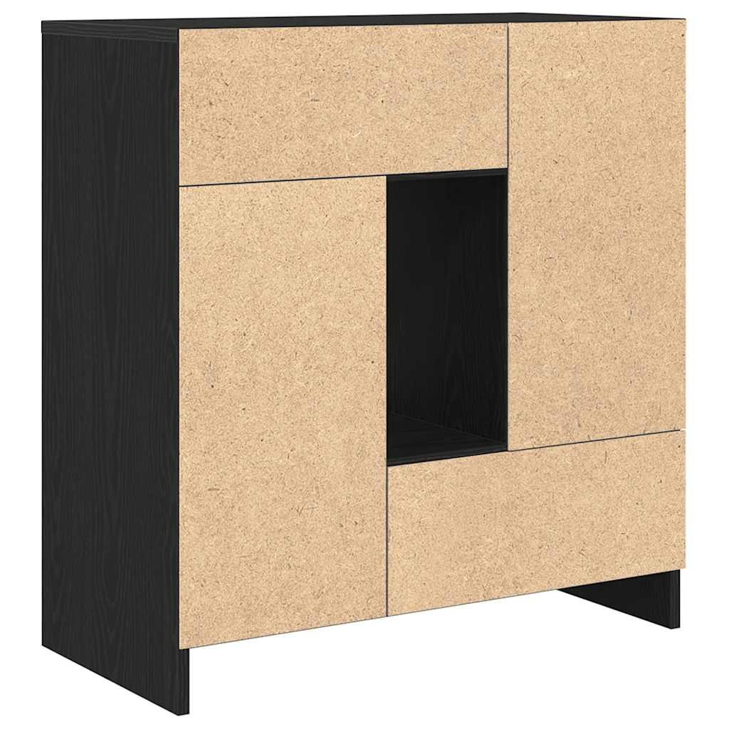 Bufetă cu sertare și uși Stejar negru 70,5x34x74,5 cm GartenMobel Dekor