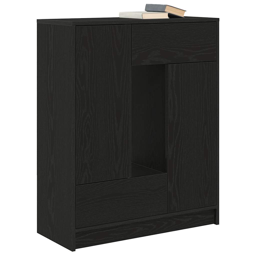 Bufetă cu sertare și uși Stejar negru 73x31x90 cm GartenMobel Dekor