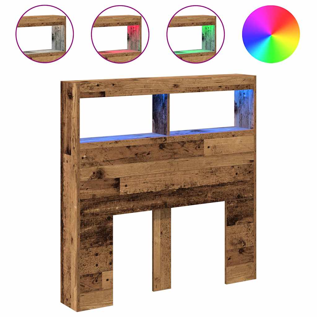 Dulap pentru tăblie cu LED Lemn vechi 100x17x102 cm GartenMobel Dekor