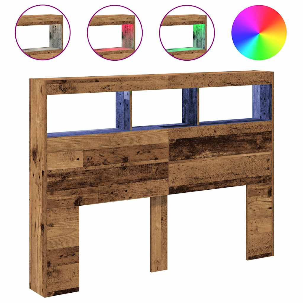 Dulap pentru tăblie cu LED Lemn vechi 140x17x102 cm GartenMobel Dekor