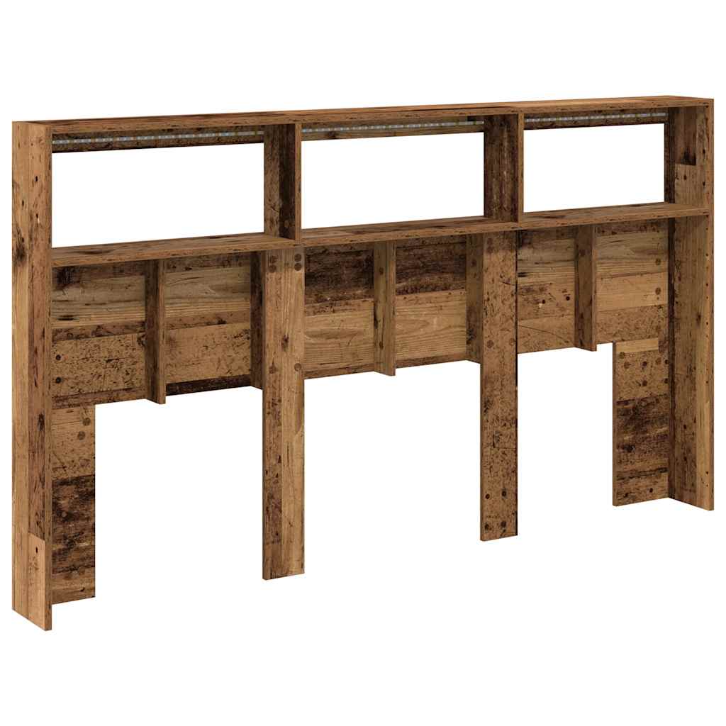 Dulap pentru tăblie cu LED Lemn vechi 180x17x102 cm GartenMobel Dekor