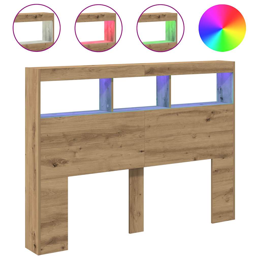 Dulap pentru tăblie cu LED Stejar Artisan 140x17x102 cm GartenMobel Dekor