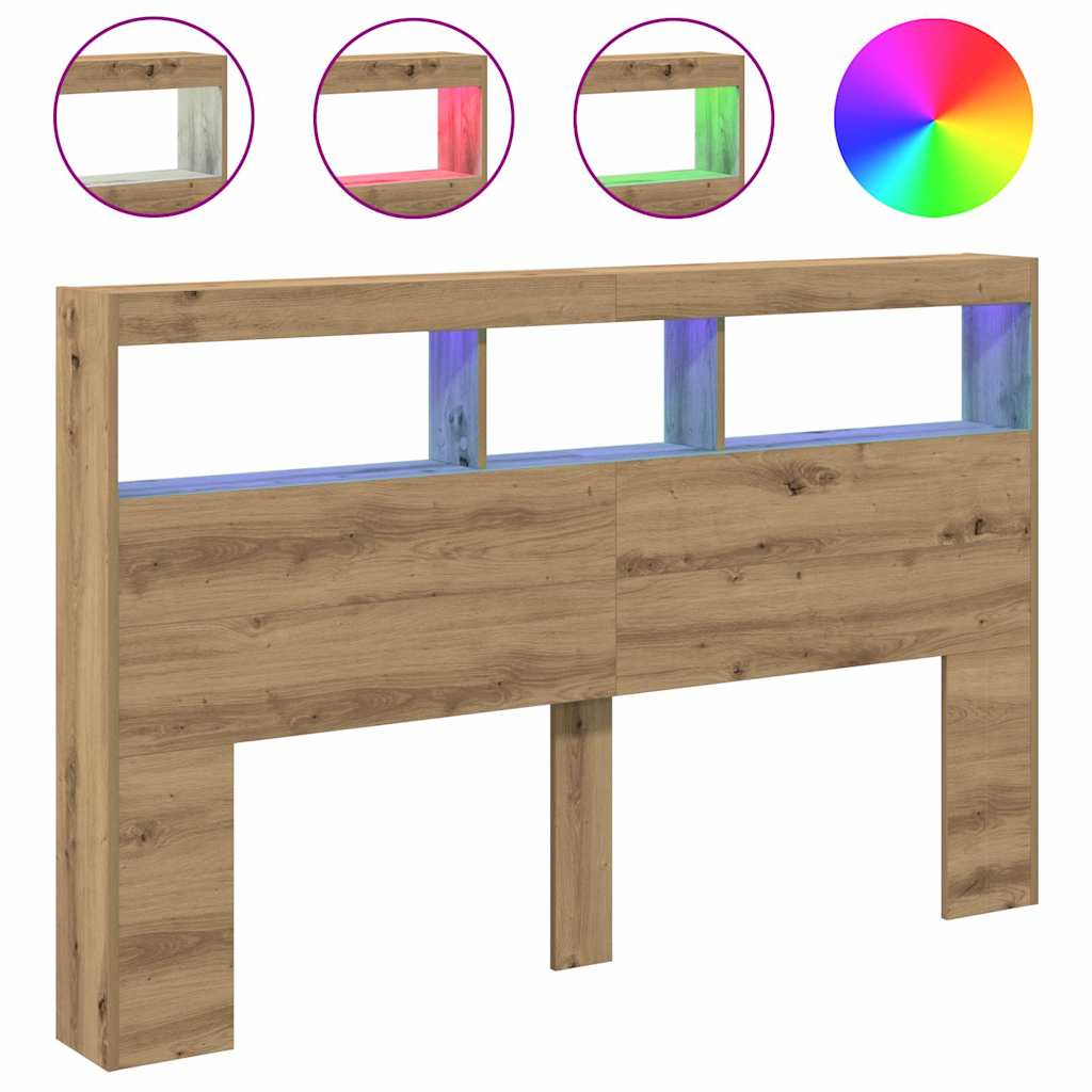 Dulap pentru tăblie cu LED Stejar Artisan 160x17x102 cm GartenMobel Dekor