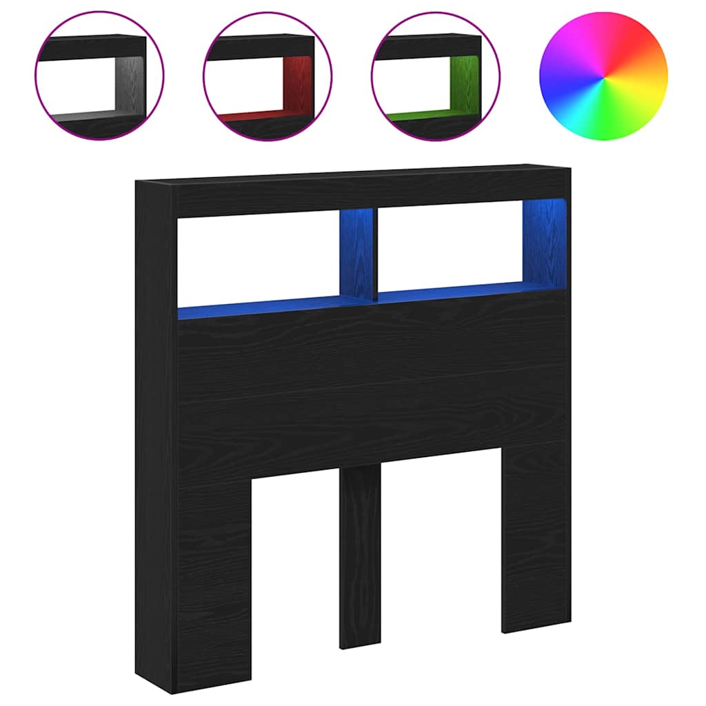 Dulap pentru tăblie cu LED Stejar negru 100x17x102 cm GartenMobel Dekor