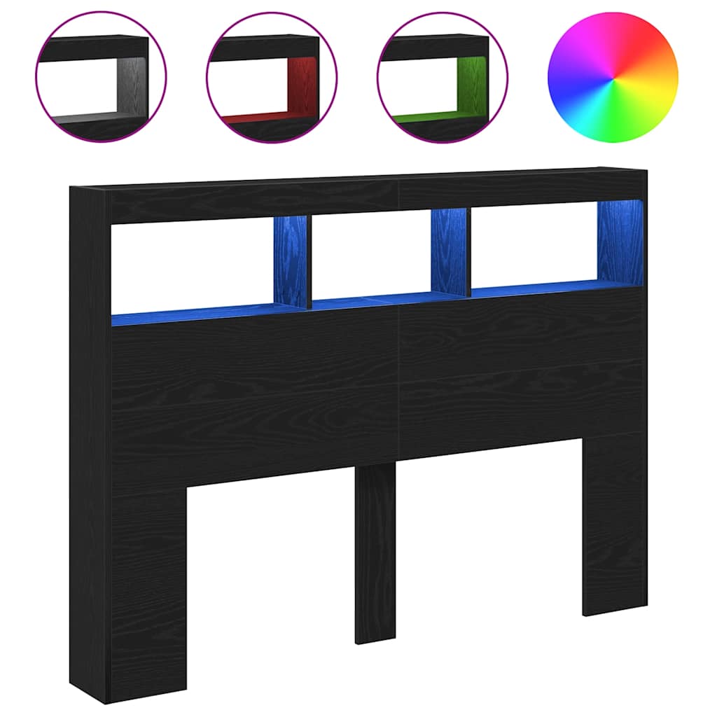 Dulap pentru tăblie cu LED Stejar negru 140x17x102 cm GartenMobel Dekor