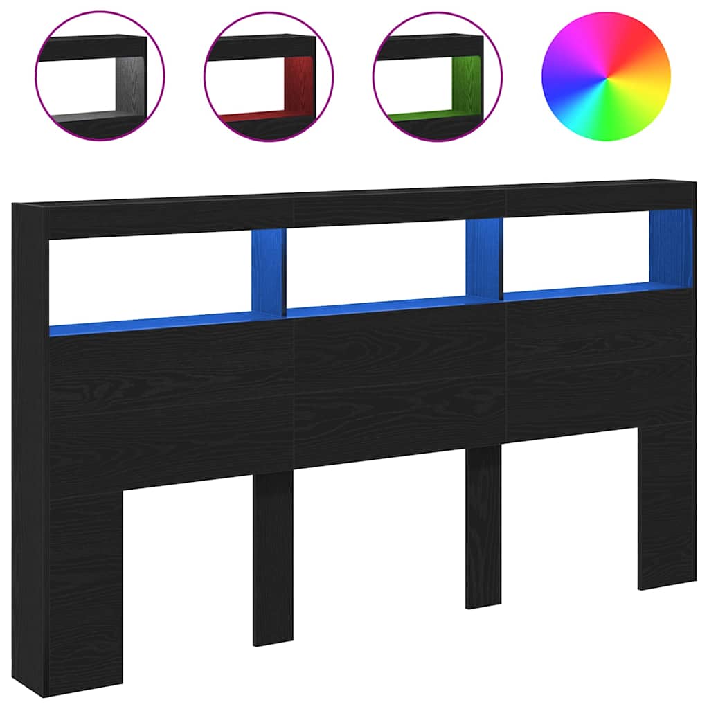 Dulap pentru tăblie cu LED Stejar negru 180x17x102 cm GartenMobel Dekor