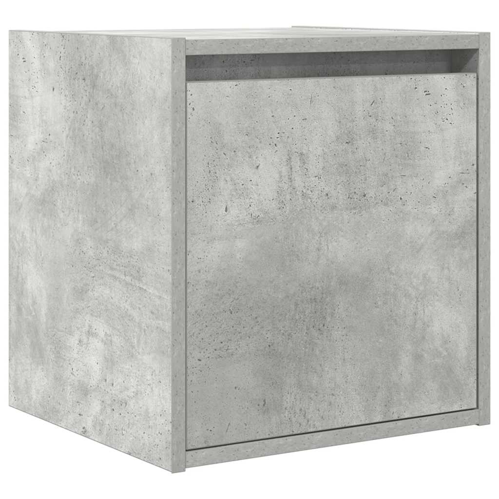 Noptiere montate pe perete 2 buc Beton Gri 38x34x40 cm GartenMobel Dekor