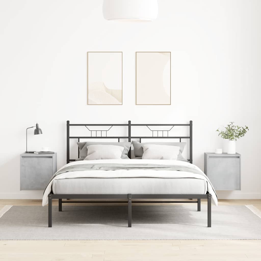 Noptiere montate pe perete 2 buc Beton Gri 38x34x40 cm GartenMobel Dekor