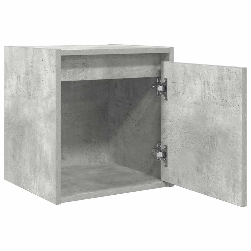 Noptiere montate pe perete 2 buc Beton Gri 38x34x40 cm GartenMobel Dekor