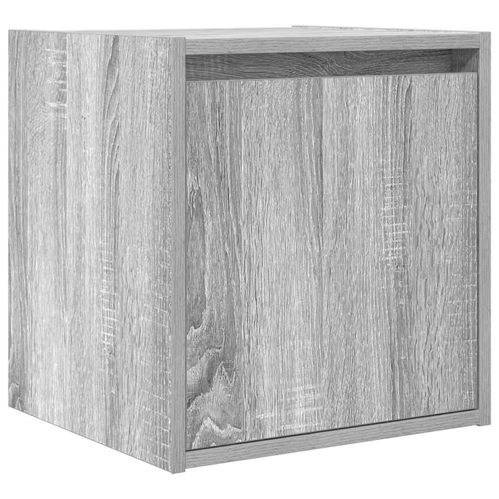 Noptiere montate pe perete 2 buc Gri Sonoma 38x34x40 cm GartenMobel Dekor