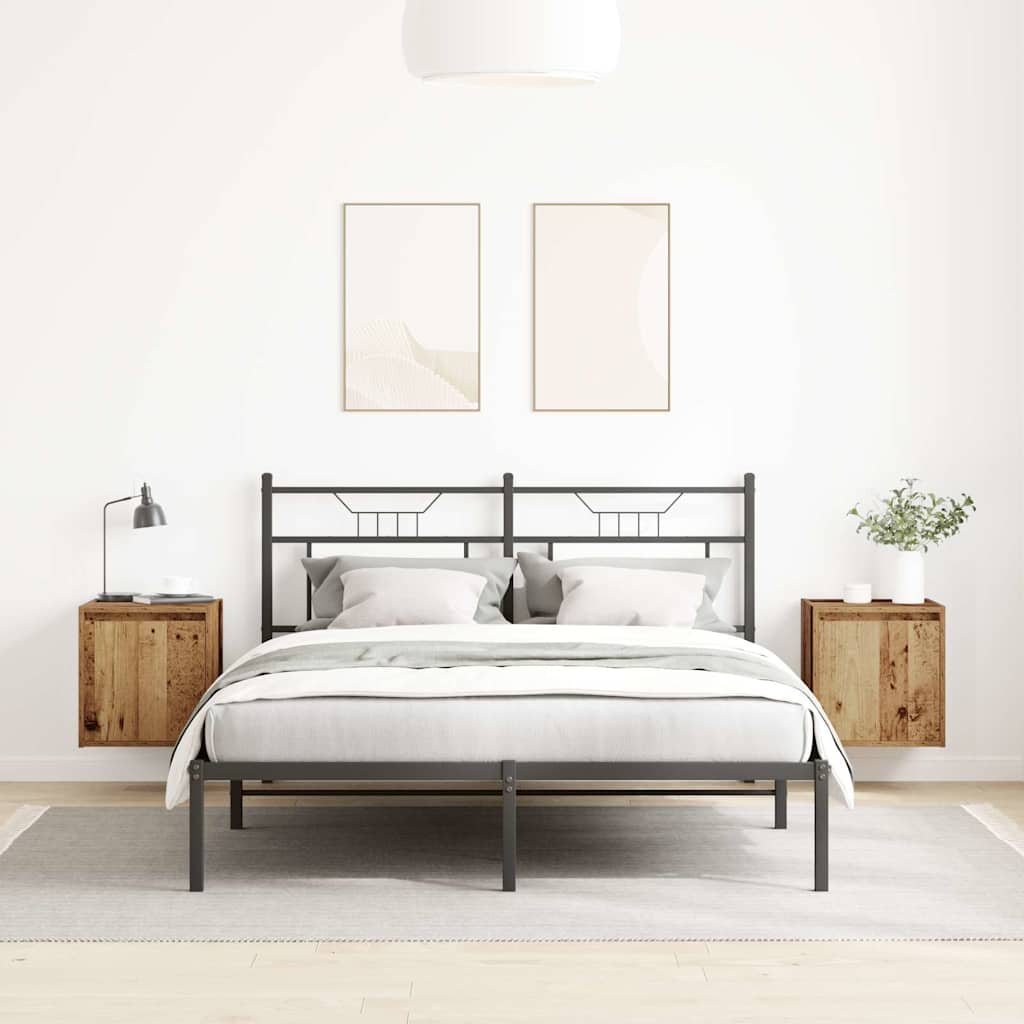 Noptiere montate pe perete 2 buc Lemn vechi 38x34x40 cm GartenMobel Dekor