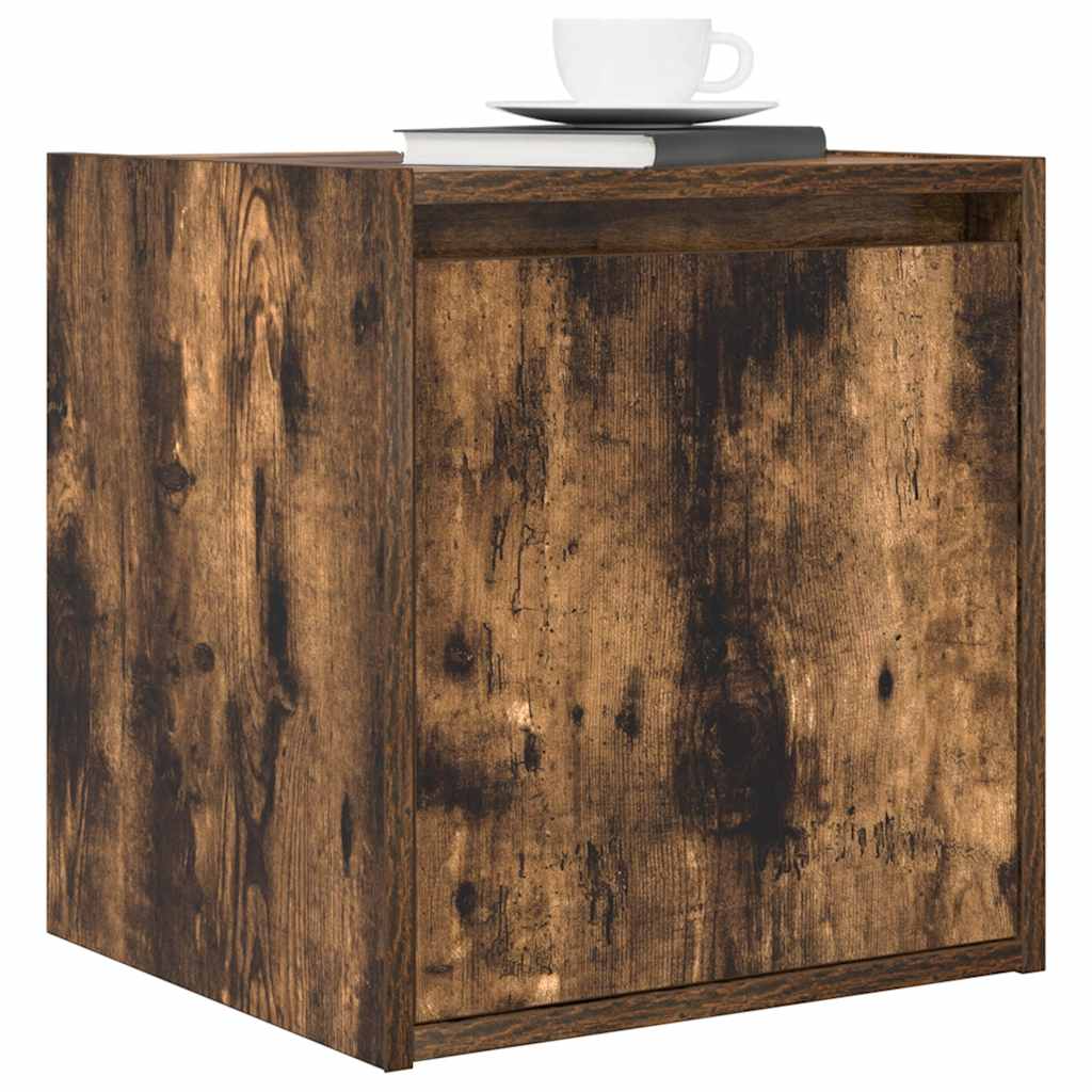 Noptiere montate pe perete 2 buc Stejar afumat 38x34x40 cm GartenMobel Dekor