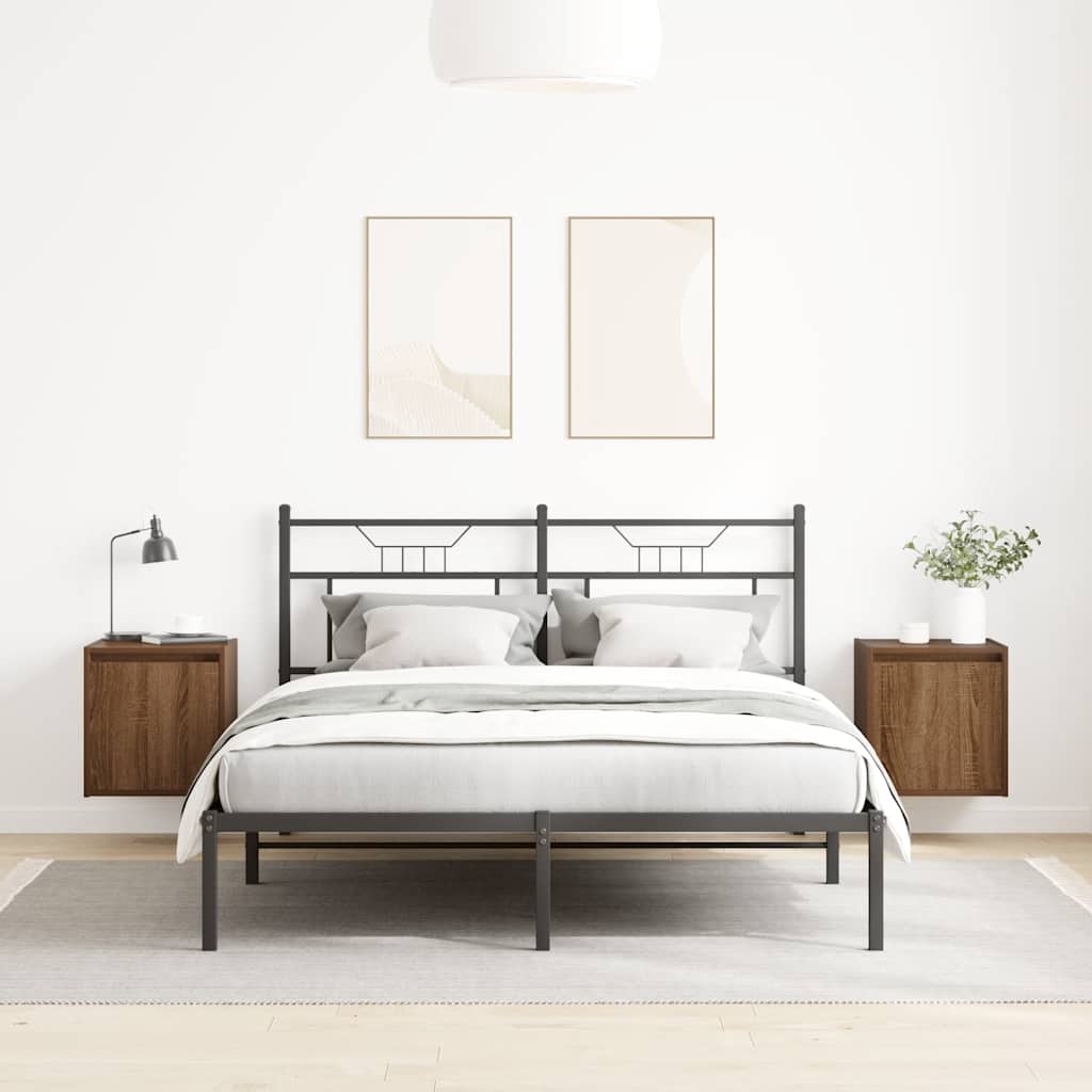 Noptiere montate pe perete 2 buc Stejar maro 38x34x40 cm GartenMobel Dekor