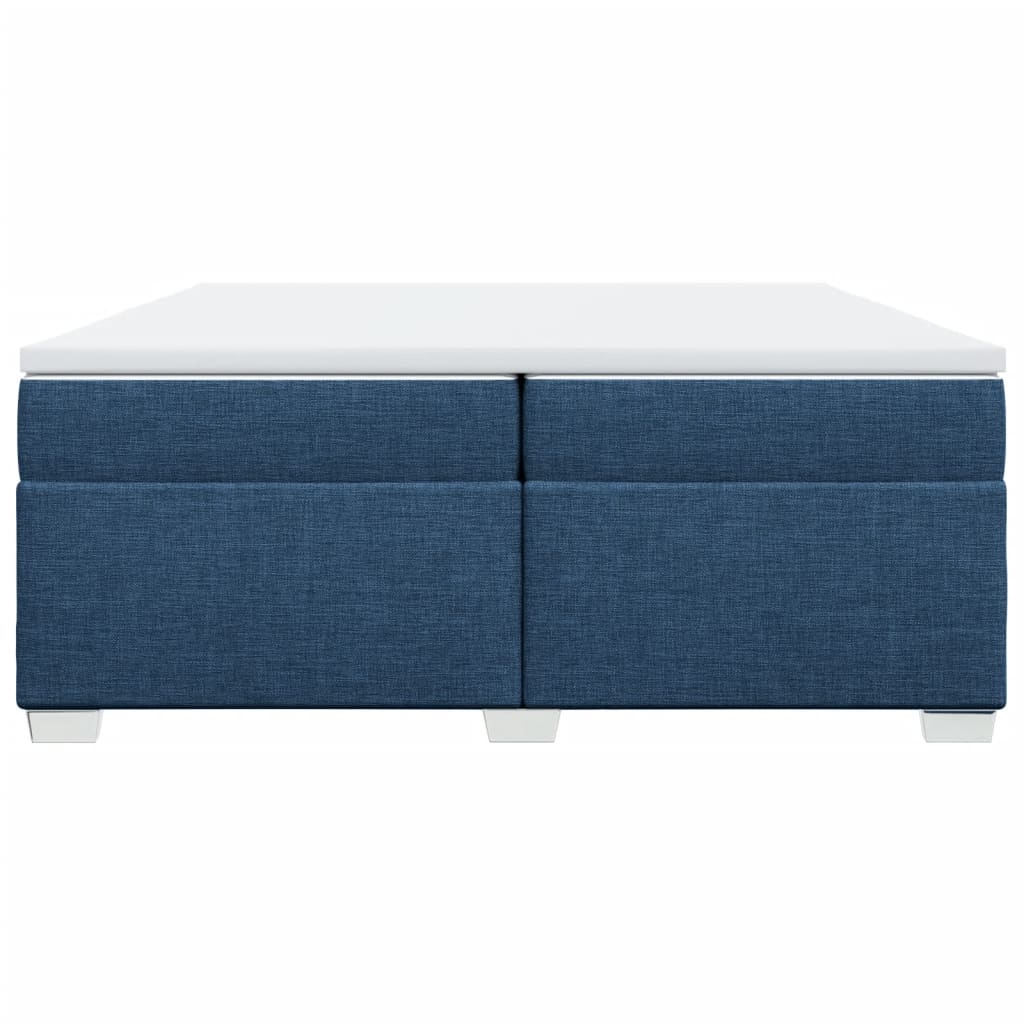 Pat box spring cu saltea, albastru, 200x200 cm, textil GartenMobel Dekor