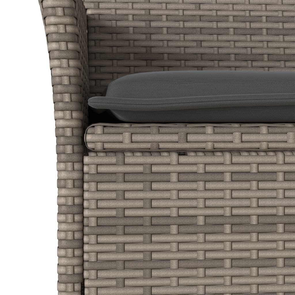 Set mobilier grădină cu perne 9 piese gri poliratan/lemn acacia GartenMobel Dekor