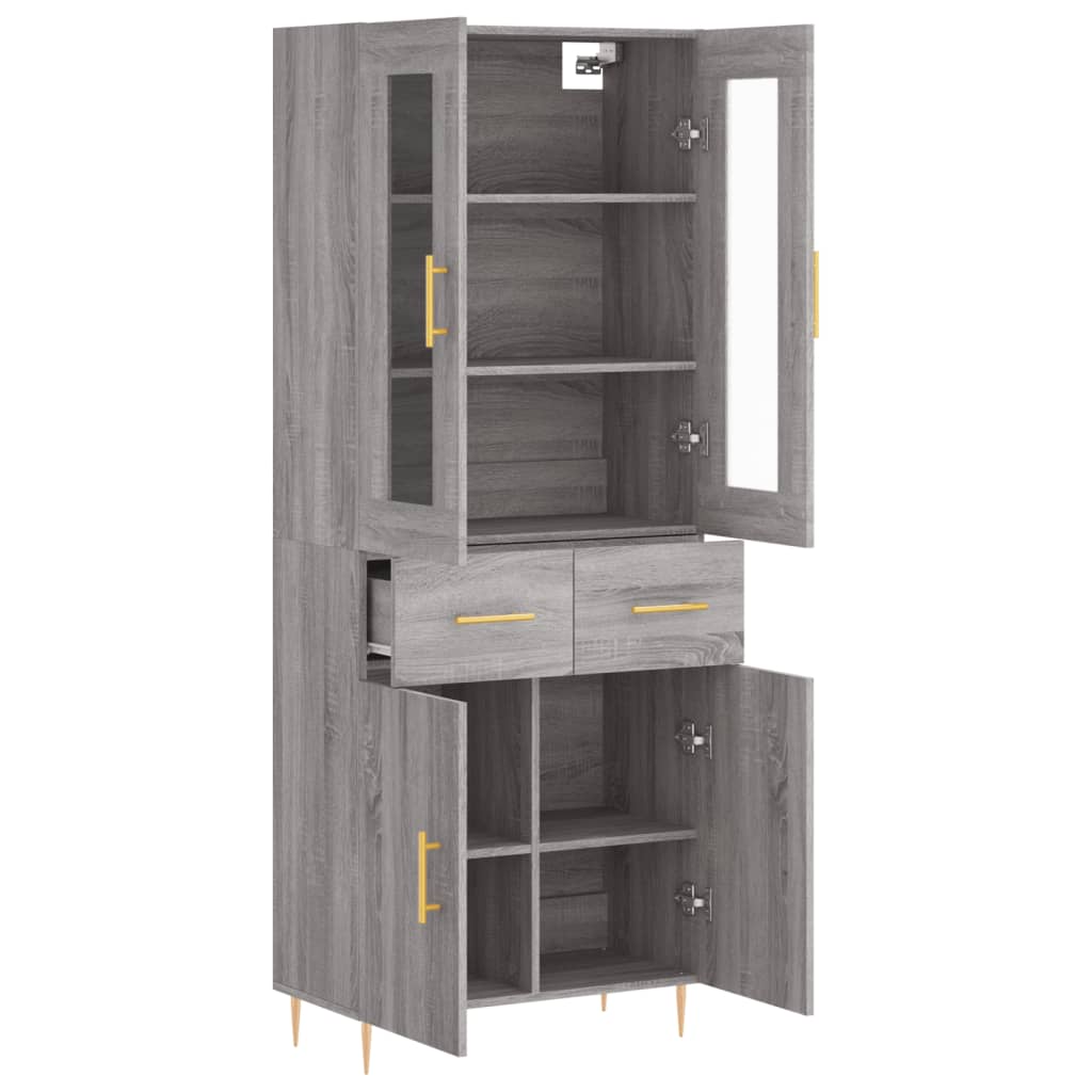 Dulap înalt, gri sonoma, 69,5x34x180 cm, lemn compozit GartenMobel Dekor